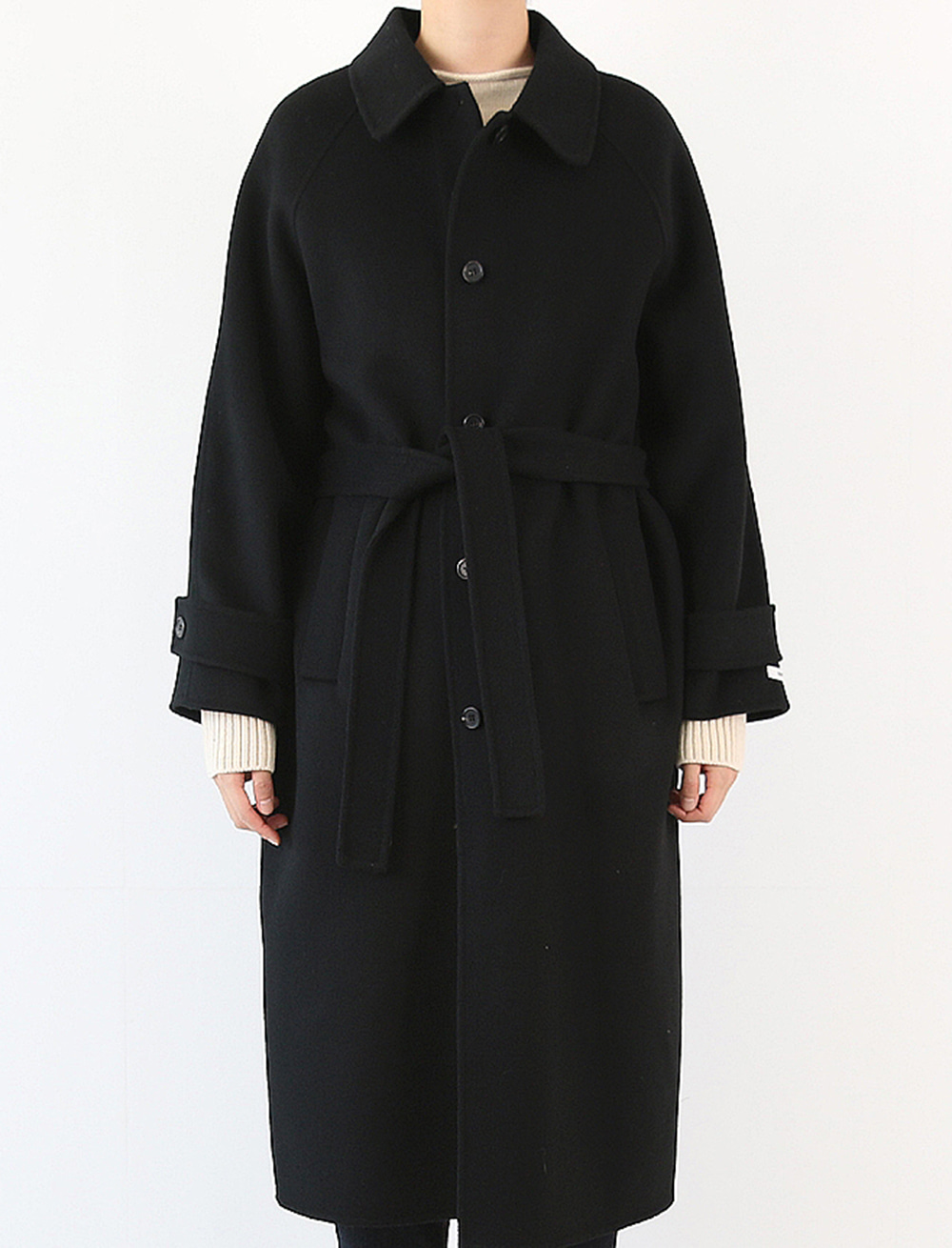 grace black handmade coat