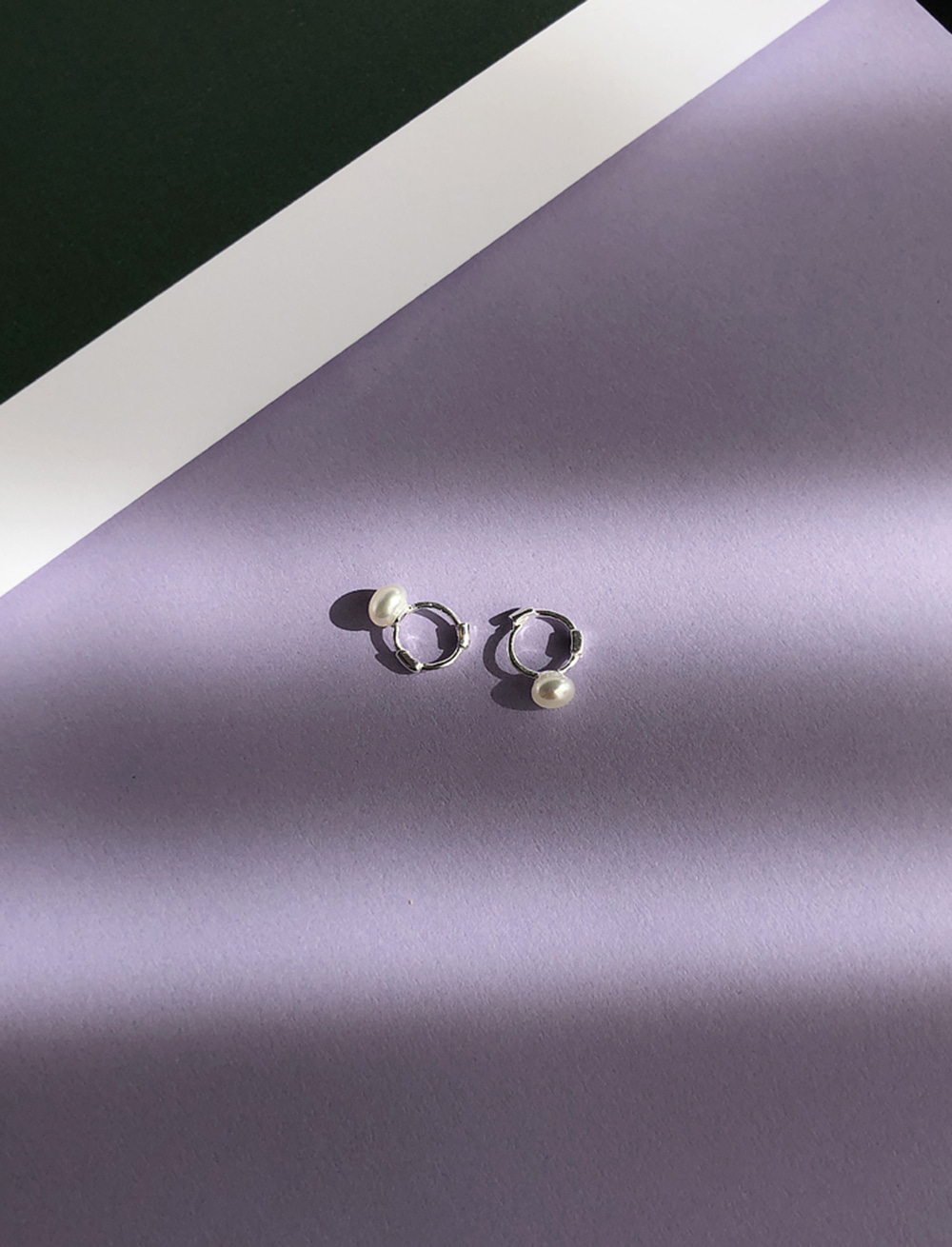 (silver 92.5) mini pearl ring earring
